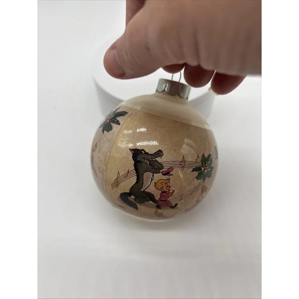 Disney‎ Happy Holidays 1995 Mickey And Minnie Ball Ornament Round RARE